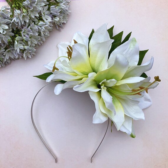 Statement Cream Fascinator Amaryllis Hair Flower Wedding Etsy