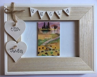 6x4/" Personnalisé Maman Maman vous aime LUNE dos Bunting Cadre Photo Cadeau Anniversaire