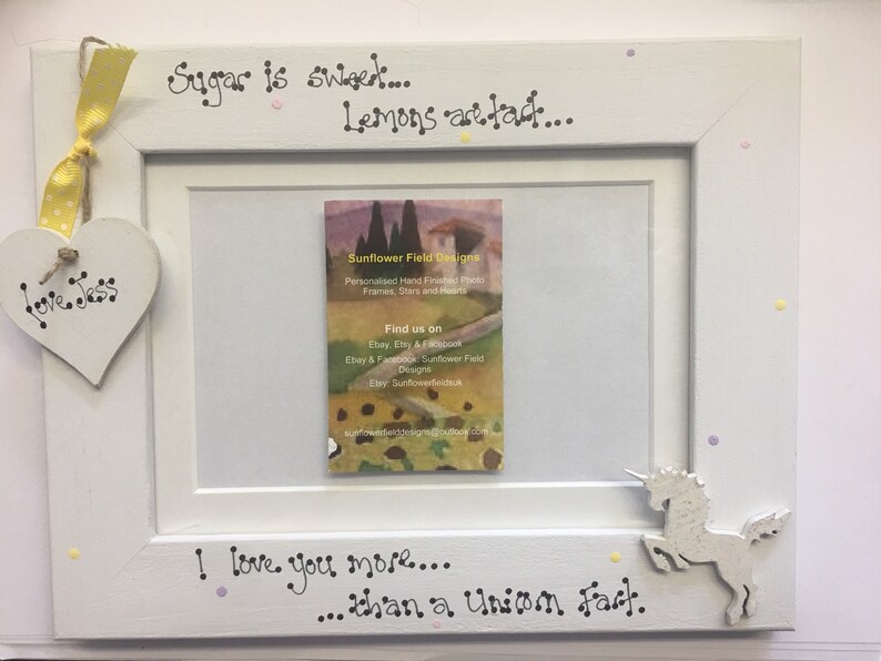 Personalised I Love You More Than A Unicorn Best Special Friends Mum Nan Dad Grandad Photo Picture Frame 6x4 7x5 8x6