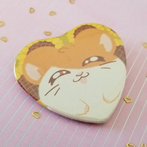 Hamtaro Ham Ham Heart Button