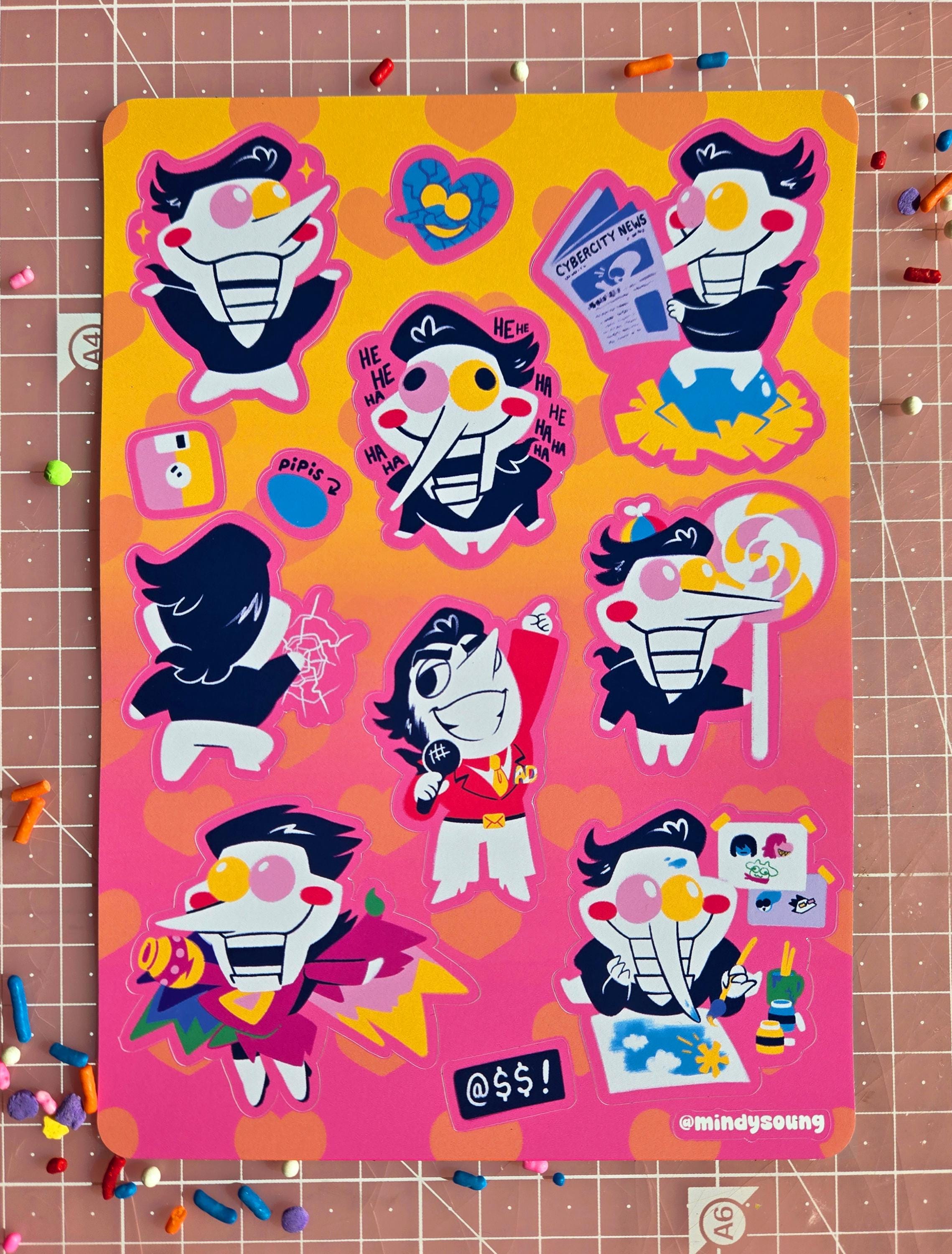 Spamton Sticker Deltarune Spamton Vinyl Sticker Sheet - Etsy
