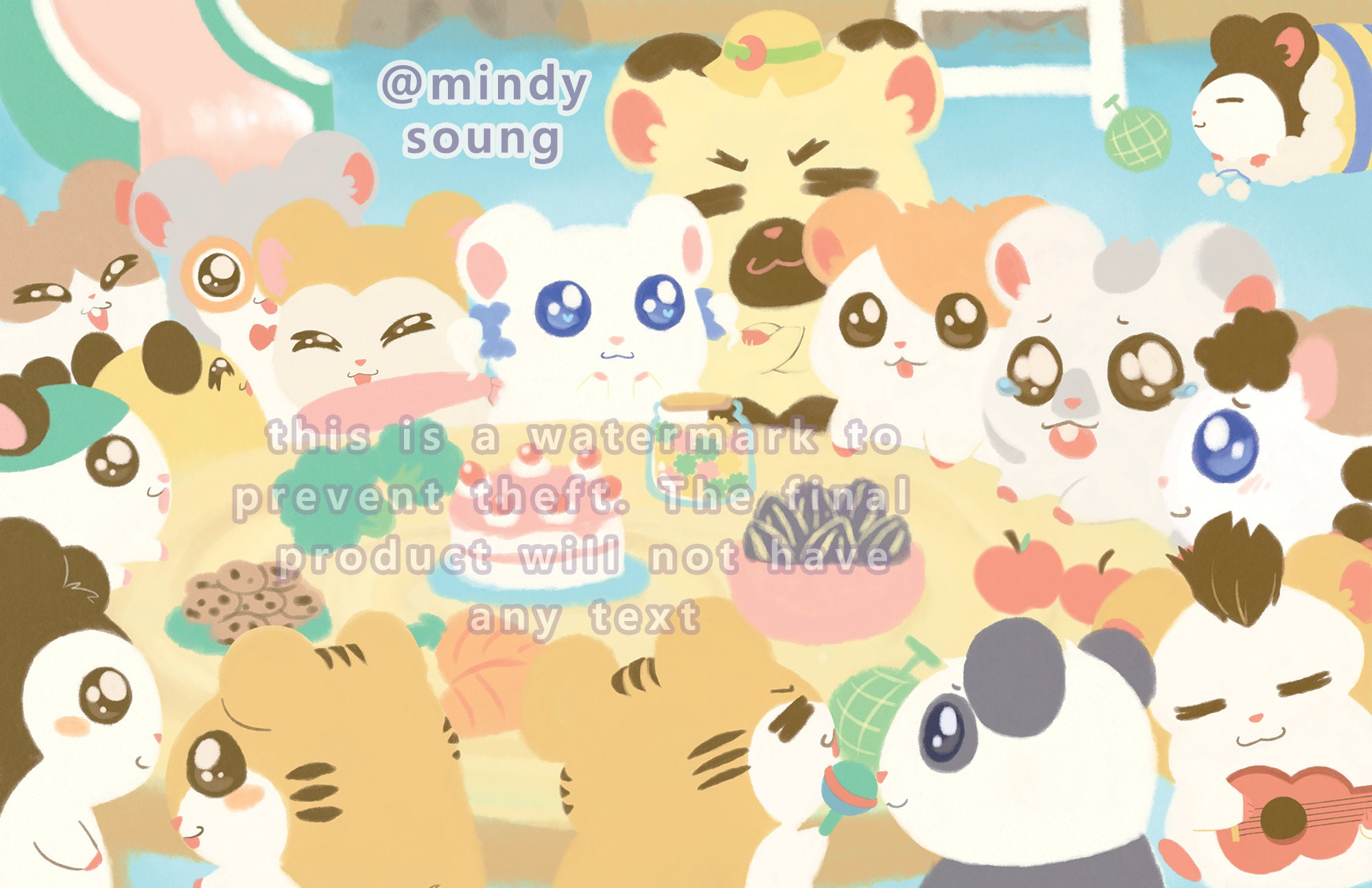 Hamtaro Ham Ham Friends Print Poster Etsy