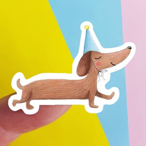 10x Dachshund sticker, envelope seal stickers, happy snail mail, sausage dog bullet journal sticker, small teckel mailing sealer, doxie gift