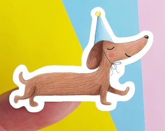 Dachshund sticker 10 pieces, envelope seal stickers, teckel mailing sealer, happy snail mail, sausage dog bullet journal sticker, doxie gift