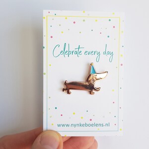 Sausage dog pin soft enamel teckel pin, copper dachshund badge, dog lapel pin image 5