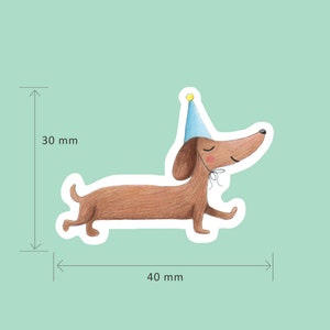 10x Dachshund sticker, envelope seal stickers, happy snail mail, sausage dog bullet journal sticker, small teckel mailing sealer, doxie gift image 3