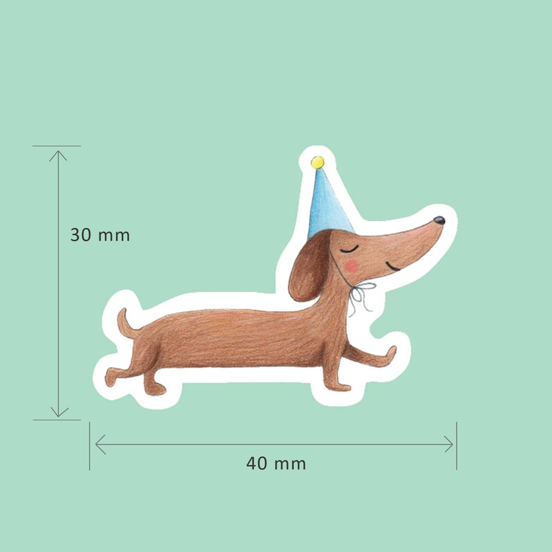 10x Dachshund sticker, envelope seal stickers, happy snail mail, sausage dog bullet journal sticker, small teckel mailing sealer, doxie gift image 3