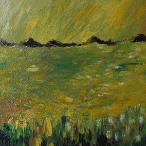 Abstract Acrylic Painting Spring Landscape Rhapsody Field Sea of Spring Handmade Original Artwork