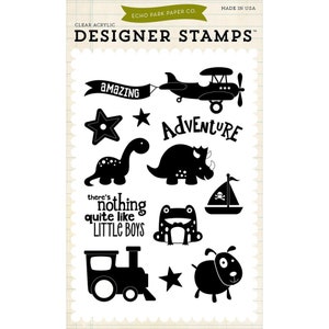 Echo Park & Carta Bella Clear Acrylic Stamps, Boy Adventure, Ahoy Mateys, Sea Breeze, Blowing Kisses, Beautiful Girl