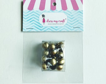 Assorted Craft Brads, Bronze, Gold, Black, Glitter