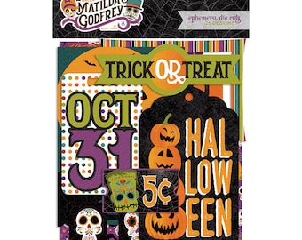 Halloween Ephemera Die Cuts, Photo Play Matilda and Godfrey