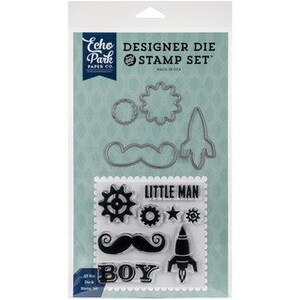 Echo Park & Carta Bella Designer Die and Clear Acrylic Stamp Set Bon Voyage, So Rawrsome, Shiver Me Timbers, All Boy.