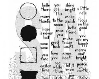 Tim Holtz Collection Cling Stamps by Stampers Anonymous: Note Quotes, Floral Trims, Bold Botanicals