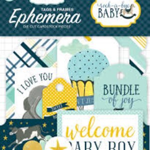 Carta Bella Ephemera Die Cuts, Rock-A-Bye-Baby (Boy), Summer Camp - CLEARANCE!