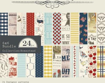 Authentique - HOMESTEAD 6x6 Paper Pad - Farmhouse Paper