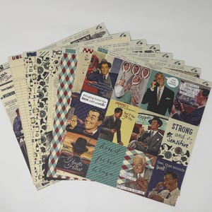 Authentique - DAPPER 12x12 Vintage Themed Masculine Paper - 8 Sheets