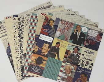 Authentique - DAPPER 12x12 Vintage Themed Masculine Paper - 8 Sheets