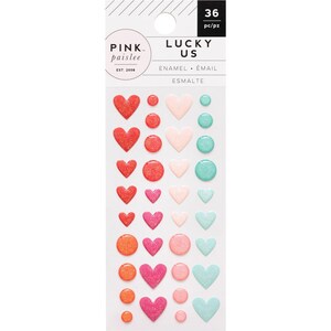 Enamel Dots - Pink Paislee, Simple Stories, Carta Bella, Eyelet Outlet Red Crystal Stickers Red Rhinestones