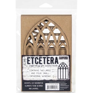 Tim Holtz Stampers Anonymous ETCETERA Cathedral Windows, Facades, Bracket Trims, Pinking Trims, Scallop Trims, Mini Tags
