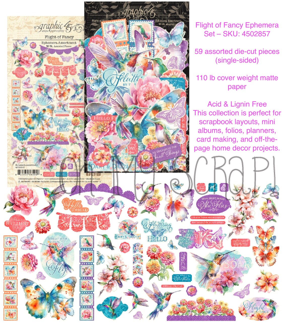 Graphic 45 Ghostly Greetings Paper Pack - 8x8 Halloween Scrapbook Papers & Ephemera Die-Cuts