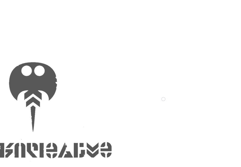 Op de afbeelding: Een grijs logo met een gestileerd hoefijzerkrab-ontwerp en het woord "INREACTIVE" eronder.