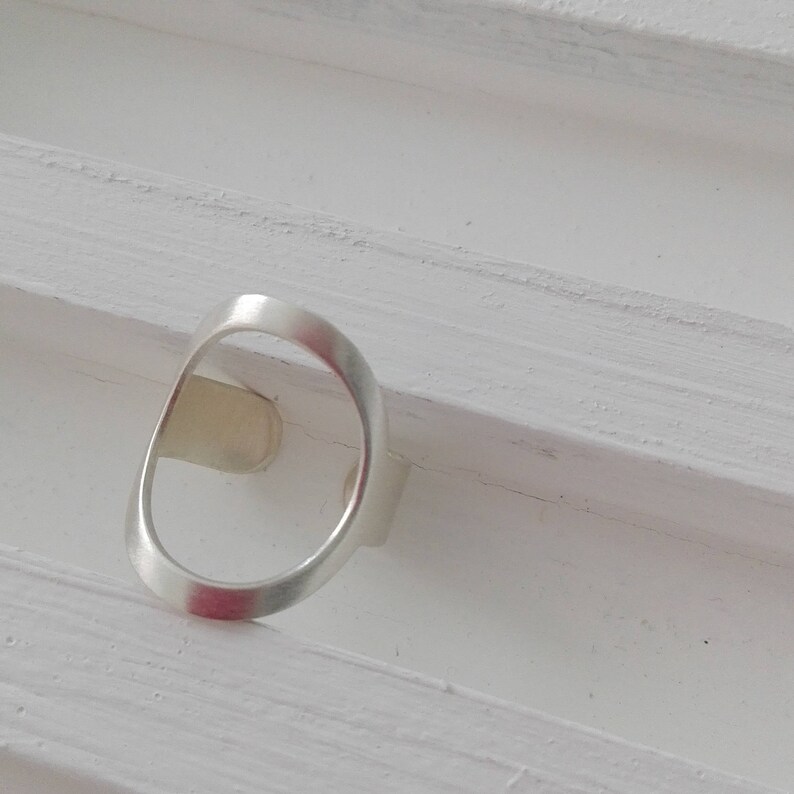 Geometric figure ring Circle ring Silver adjustable ring