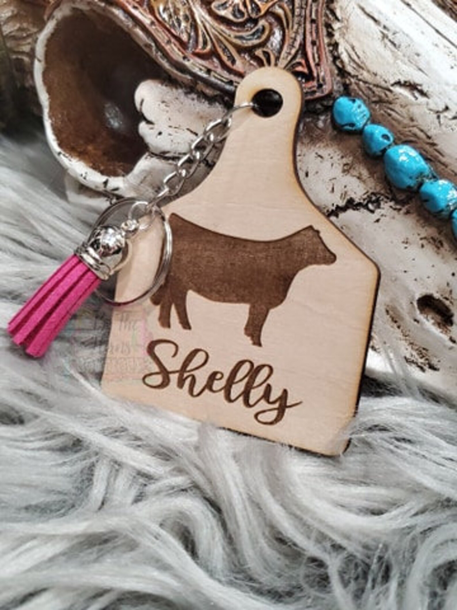 Cattle Tag Keychain/cattle Tag/cow Tag/keychain/wood Etsy