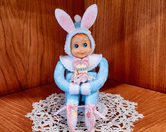 Vintage Easter Elf Knee Hugger: Handmade Bunny Decor