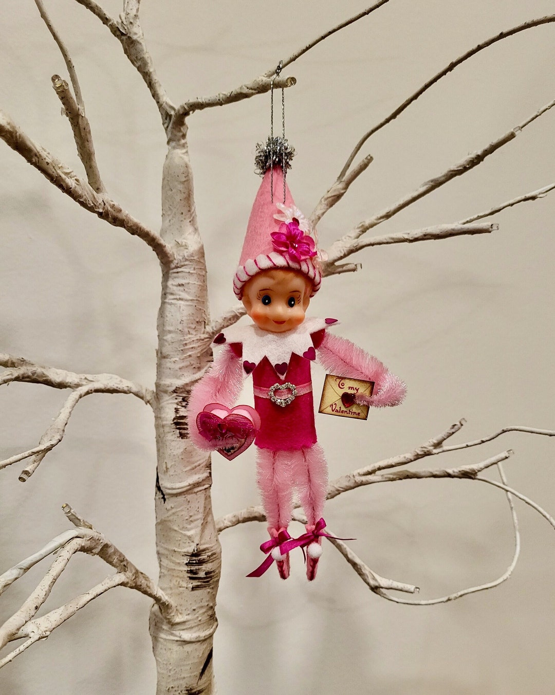 Valentine Elf, Handmade Valentine Elf, Felt Valentine Elf, up Cycled ...