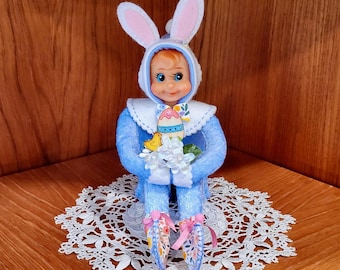 Handmade Easter Bunny Elf Knee Hugger: Upcycled Vintage Decor
