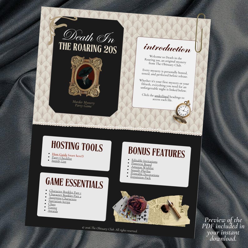 1920s Murder Mystery Party • 16-40 Guests • Speakeasy Roaring 20s • Printable Download for Large Groups image 2
