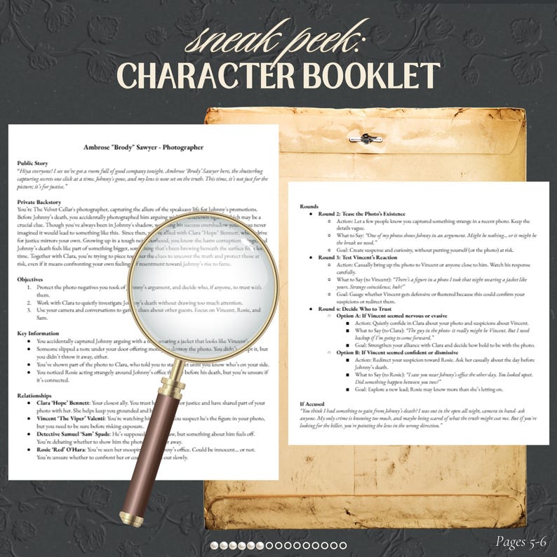 1920s Murder Mystery Party • 16-40 Guests • Speakeasy Roaring 20s • Printable Download for Large Groups image 8