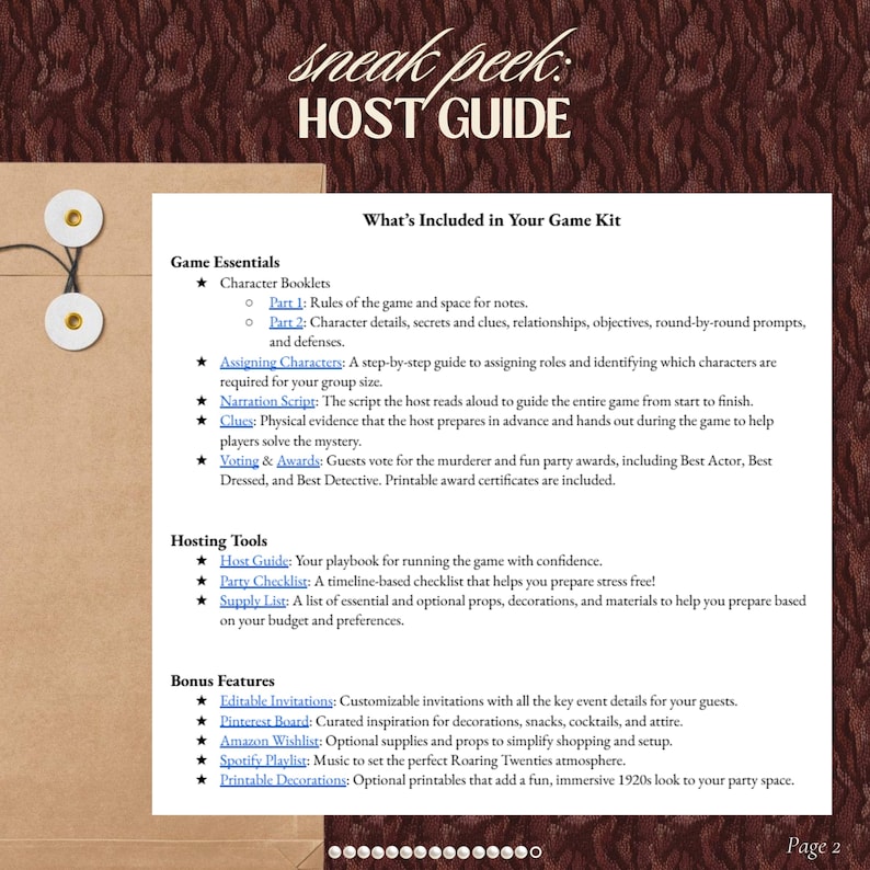 1920s Murder Mystery Party • 16-40 Guests • Speakeasy Roaring 20s • Printable Download for Large Groups image 16
