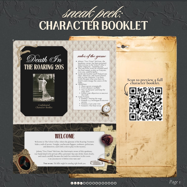1920s Murder Mystery Party • 16-40 Guests • Speakeasy Roaring 20s • Printable Download for Large Groups image 6