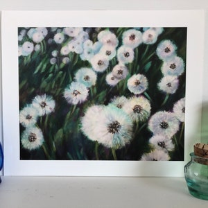 Dandelion Wish, dandelion Giclee print, 5x7, 8x10 and 11x14