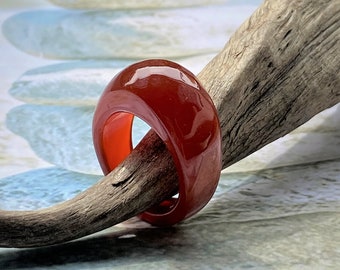 Ring, finger ring, hand jewelry, carnelian ring, Ø 18 mm