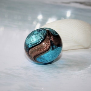 Murano glass bead, aqua blue, 1 piece bead, 17 mm