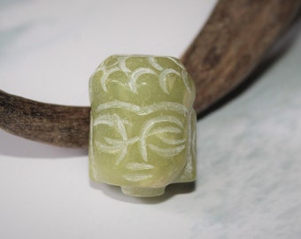 Jade bead, Buddha bead, carved bead, size 18 mm x 13 mm, 1 piece bead