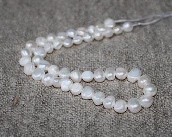 Perlas cultivadas de agua dulce, 9 mm, tira, longitud 35 cm