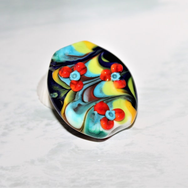 Lampwork Bead, Glasperle, Künstlerperle, Big Bead, handmade Glass Beads, Kettenperle,