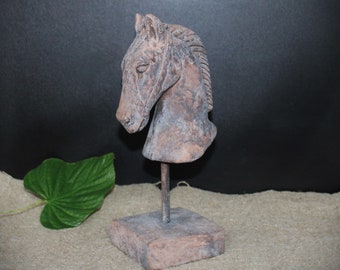 Home accessories, showcase decoration, horse head on tripod,