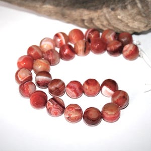 Carnelian beads, faceted carnelian beads, strand approx. 38 cm, bead size approx. 14 mm, 28 beads