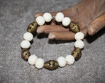 Handmade Beads,Vintage Beads,Retro Perle,Bone Beads, Natur Ochsenknochen Perlen, Rondelle, Marokkanische Perle, emaillierte Perle,