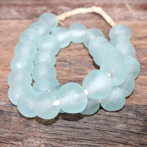 XXL Kroboperlen, klar, Recycling Glasperlen, Glass Beads, Afrika/Ghana, 22 mm,