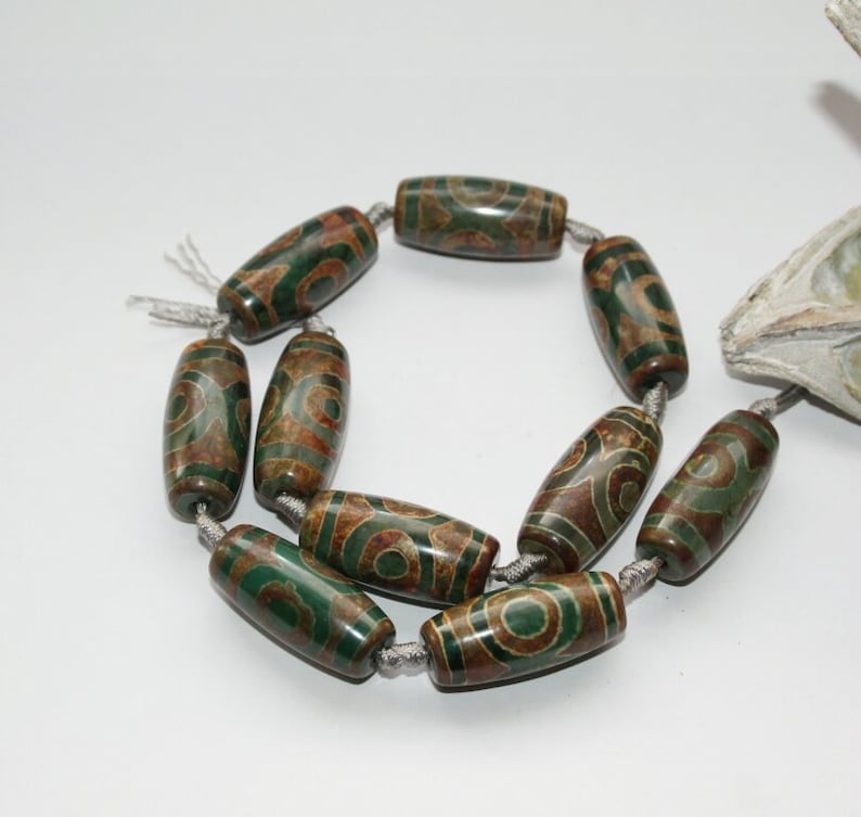 Tibetan dzi pearl 31 x 14 mm eyes bead 10 pieces beads vintage beads full strand