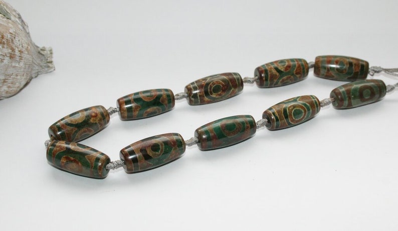 Tibetan dzi pearl 31 x 14 mm eyes bead 10 pieces beads vintage beads full strand