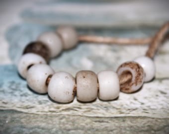 Antyczne afrykańskie szklane koraliki, koraliki handlowe, Padre Beads, 10 sztuk, rozmiar 10 mm x 6 mm