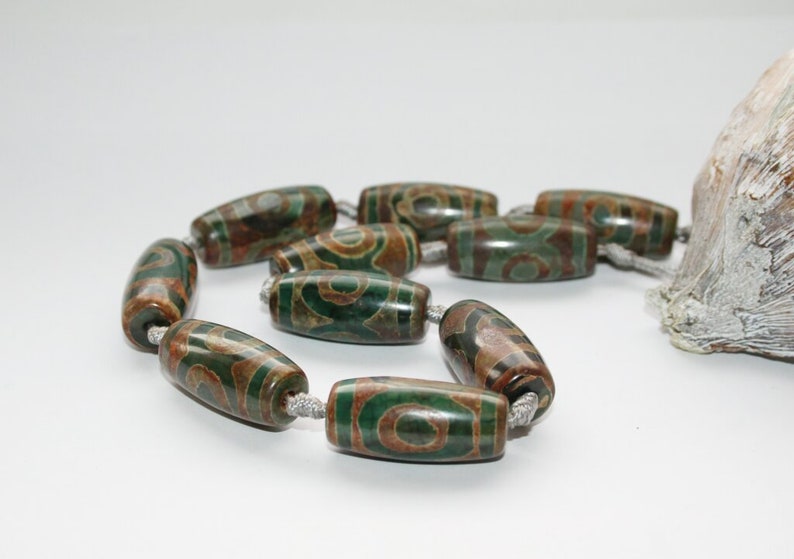 Tibetan dzi pearl 31 x 14 mm eyes bead 10 pieces beads vintage beads full strand