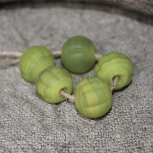 Melon beads handmade, Java Beads, glass beads, 19 mm, 5 pieces