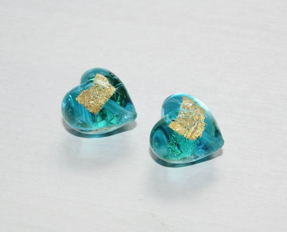 Orecchini con cuoricino blu - Gioielli - Orecchini - di La Stanza